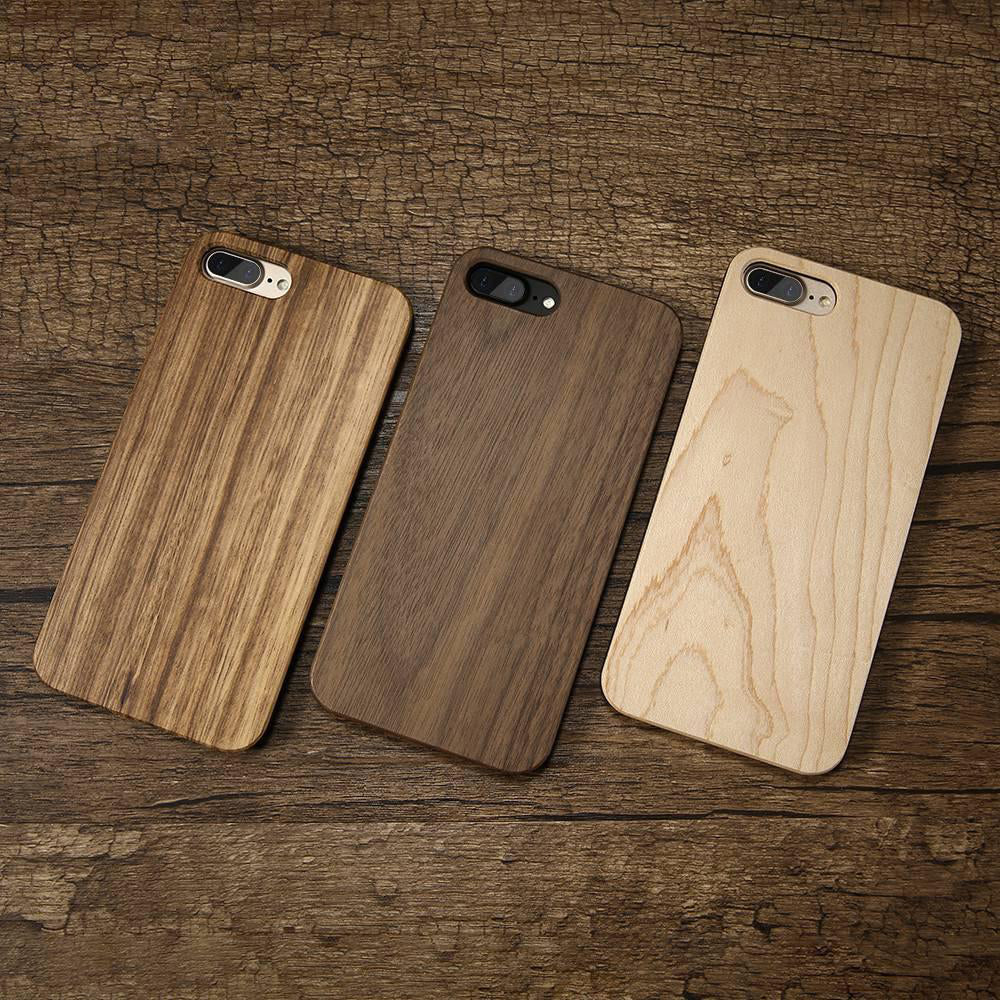 Wood Cover Case For iPhone 7 X XR XS MAX Case Natural Bamboo