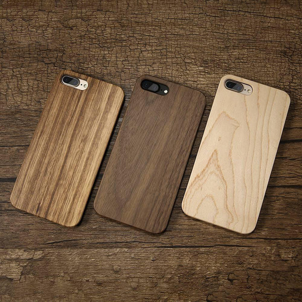 Wood Cover Case For iPhone 7 X XR XS MAX Case Natural Bamboo