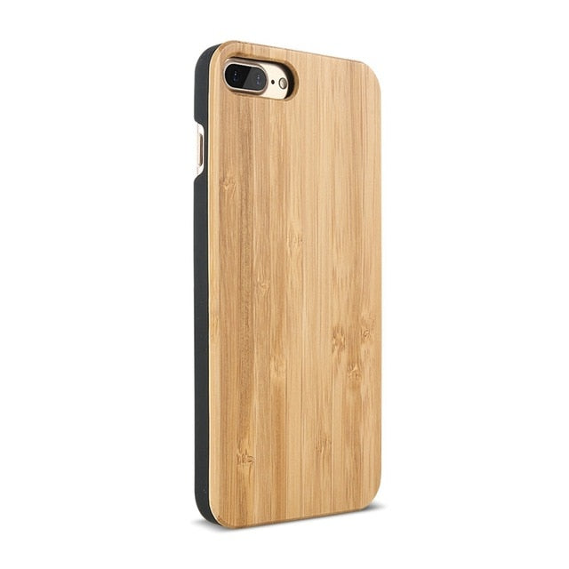 Wood Cover Case For iPhone 7 X XR XS MAX Case Natural Bamboo