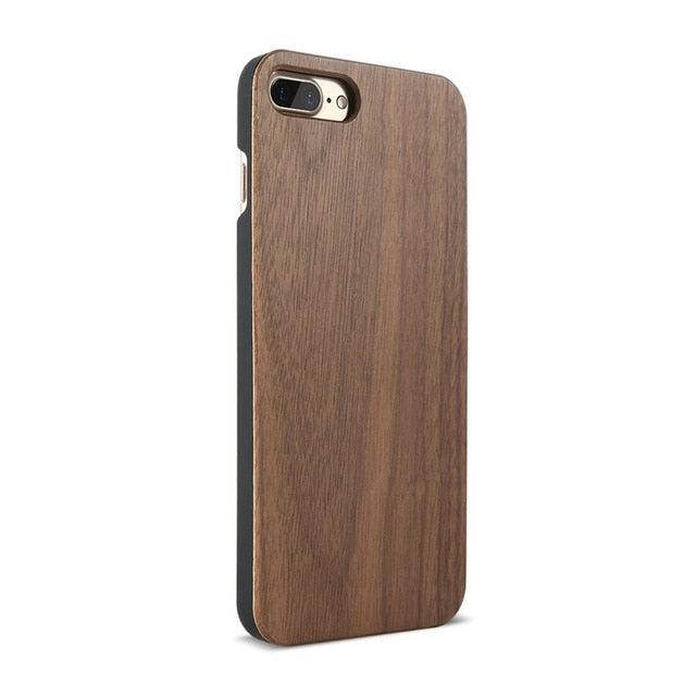 Wood Cover Case For iPhone 7 X XR XS MAX Case Natural Bamboo