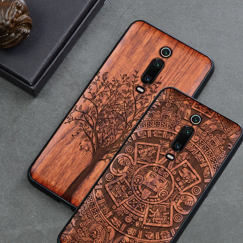 New For Xiaomi Mi 9T Case Slim Wood Back Cover TPU Bumper Case
