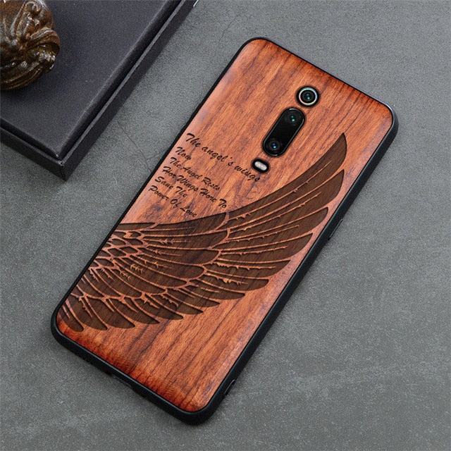 New For Xiaomi Mi 9T Case Slim Wood Back Cover TPU Bumper Case
