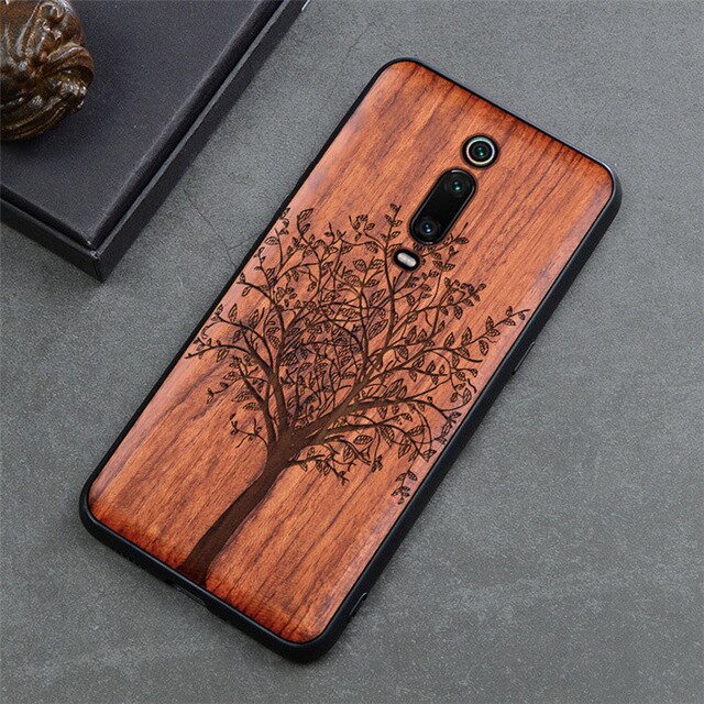 New For Xiaomi Mi 9T Case Slim Wood Back Cover TPU Bumper Case