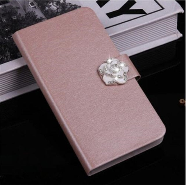 Flip Stand Book Style Silk Case Capa For Samsung Galaxy