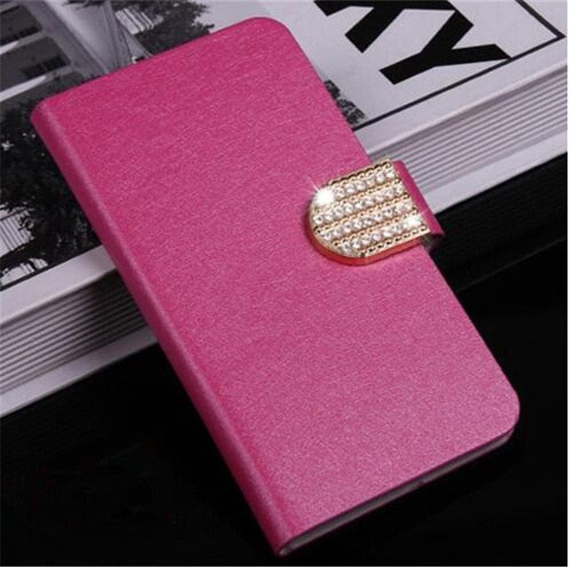 Flip Stand Book Style Silk Case Capa For Samsung Galaxy