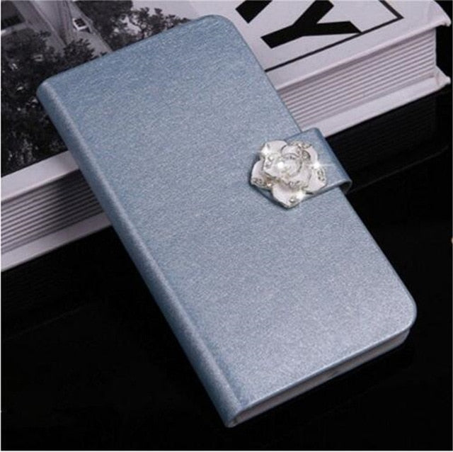 Flip Stand Book Style Silk Case Capa For Samsung Galaxy