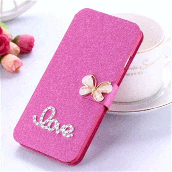 Flip Stand Book Style Silk Case Capa For Samsung Galaxy