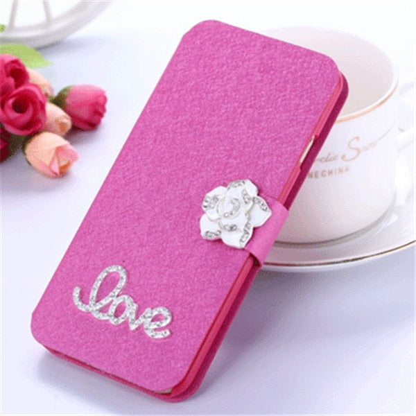 Flip Stand Book Style Silk Case Capa For Samsung Galaxy