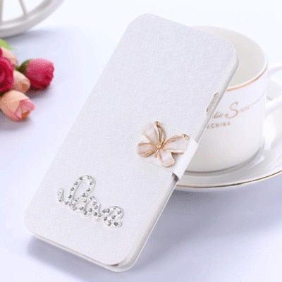 Flip Stand Book Style Silk Case Capa For Samsung Galaxy