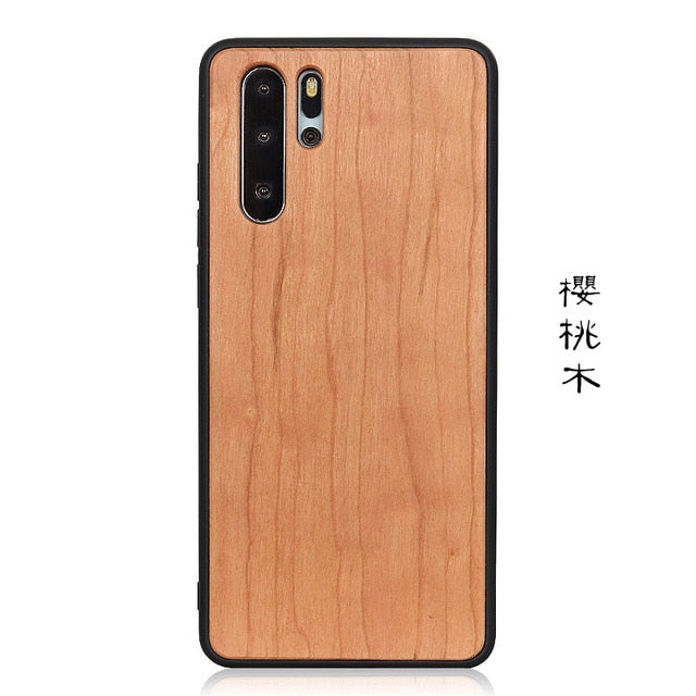 Natural Green Bamboo Wooden Hard Phone Cover For Huawei P30