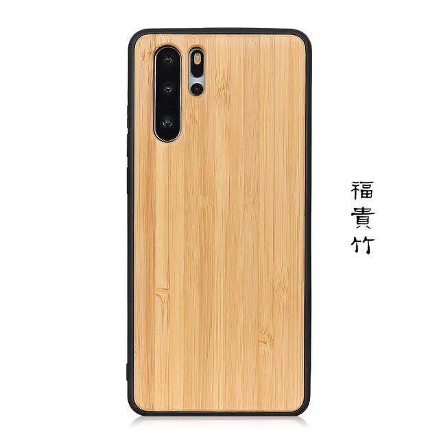 Natural Green Bamboo Wooden Hard Phone Cover For Huawei P30