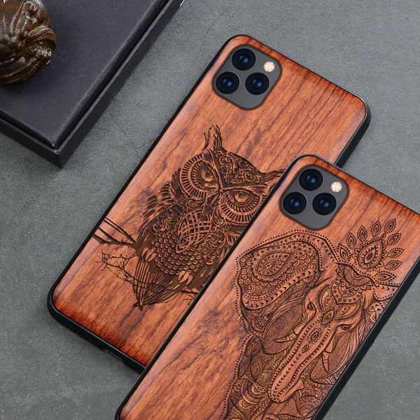 New For iPhone 11 Case Slim Wood Back Cover TPU Bumper Case