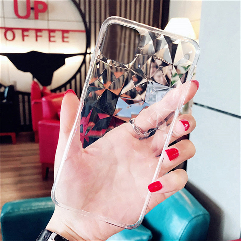 Transparent Diamond Texture Case For iPhone