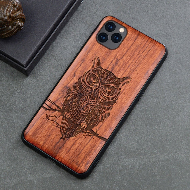 New For iPhone 11 Case Slim Wood Back Cover TPU Bumper Case