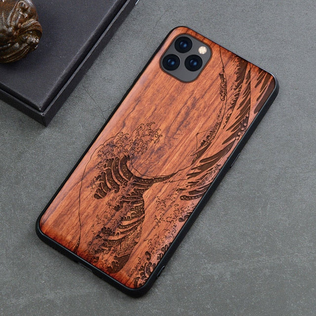 New For iPhone 11 Case Slim Wood Back Cover TPU Bumper Case