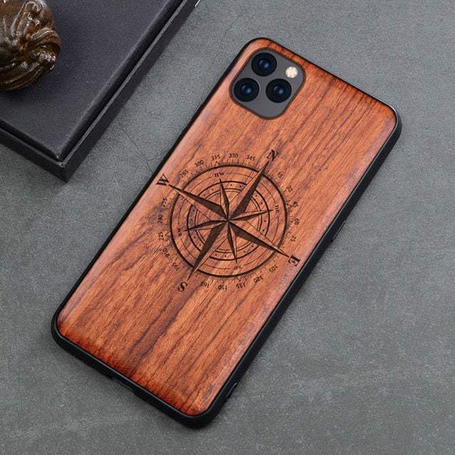 New For iPhone 11 Case Slim Wood Back Cover TPU Bumper Case