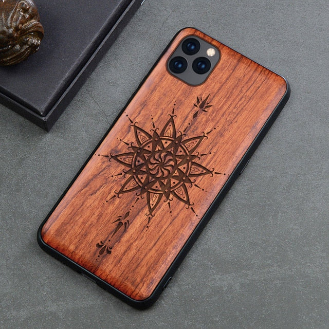 New For iPhone 11 Case Slim Wood Back Cover TPU Bumper Case