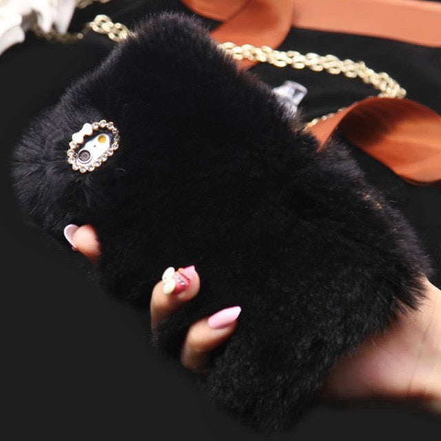 Cute Fur Fluffy Phone Case For iPhone SE2020 X Xr Xs 11 Pro Max