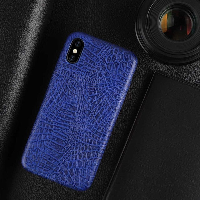 For iPhone 11 Pro Max Case Crocodile Texture Phone Case PU Leather