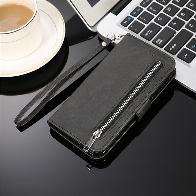 Leather Zipper Flip A51 A70 A50 A40 A30 A20 E A10 Wallet Case
