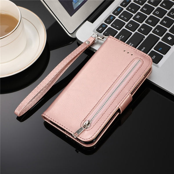 Leather Zipper Flip A51 A70 A50 A40 A30 A20 E A10 Wallet Case