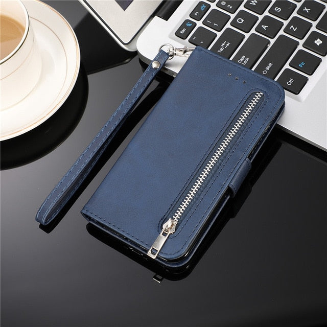 Leather Zipper Flip A51 A70 A50 A40 A30 A20 E A10 Wallet Case