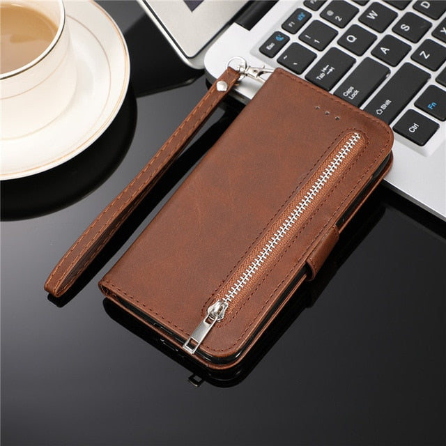 Leather Zipper Flip A51 A70 A50 A40 A30 A20 E A10 Wallet Case