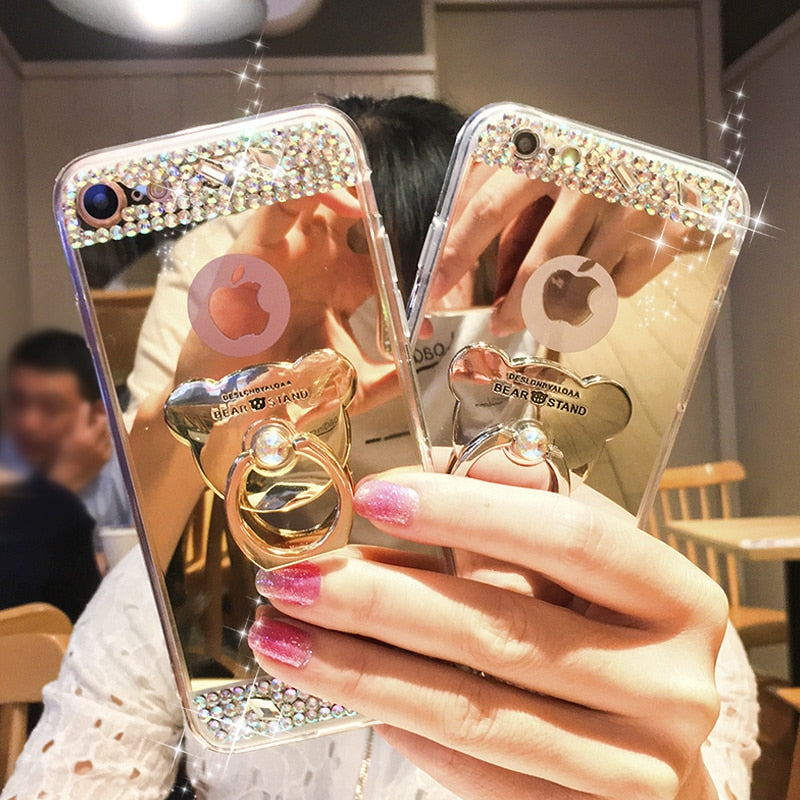 Luxury Crystal Bling Diamond Mirror phone Case For iPhone