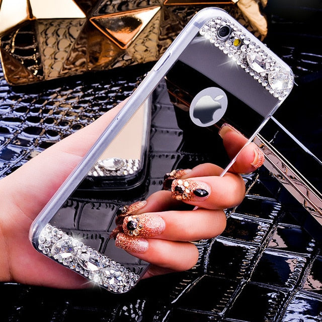 Luxury Crystal Bling Diamond Mirror phone Case For iPhone