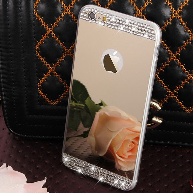 Luxury Crystal Bling Diamond Mirror phone Case For iPhone