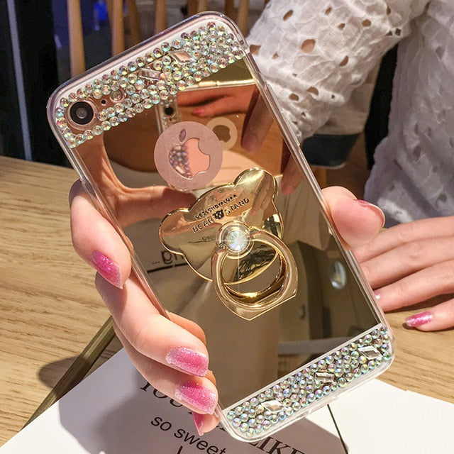 Luxury Crystal Bling Diamond Mirror phone Case For iPhone
