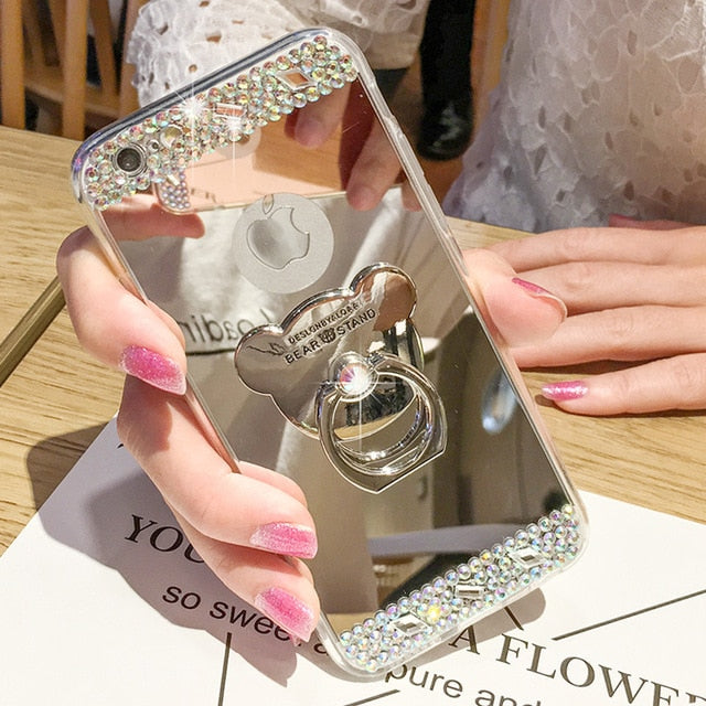 Luxury Crystal Bling Diamond Mirror phone Case For iPhone