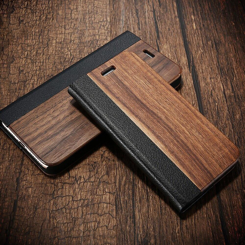 KISSCASE étui en bois naturel de bambou