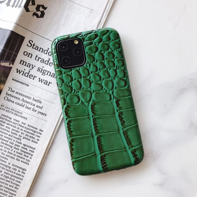 crocodile Texture soft silicone phone case For iphone