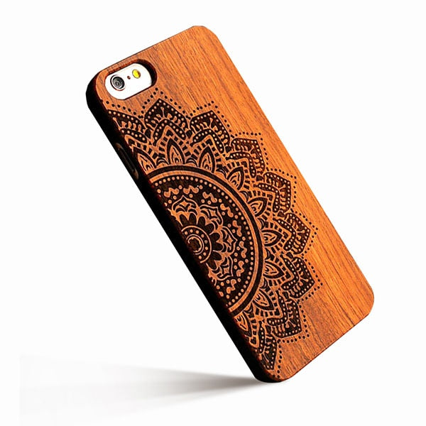Retro Nature Embossed Wood Phone Cases For iPhone
