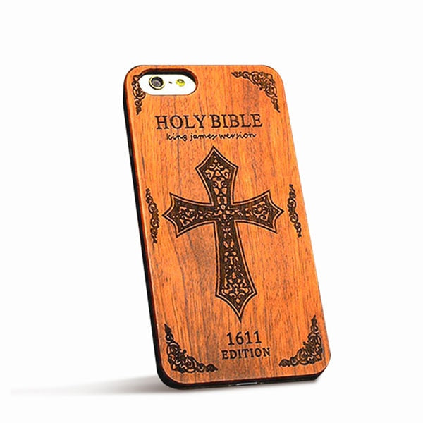 Retro Nature Embossed Wood Phone Cases For iPhone
