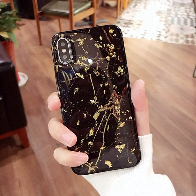 Luxury Gold Foil Bling Marble Phone Cases