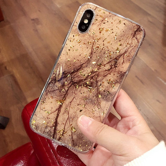 Luxury Gold Foil Bling Marble Phone Cases