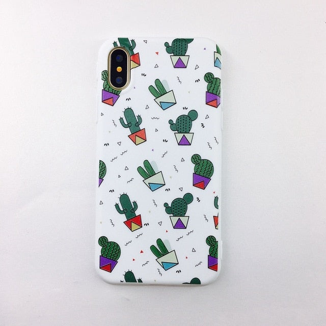 Candy Color Leaf Print Phone Case
