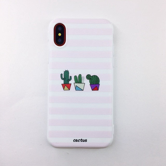 Candy Color Leaf Print Phone Case