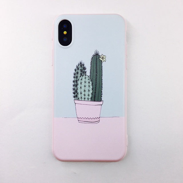 Candy Color Leaf Print Phone Case