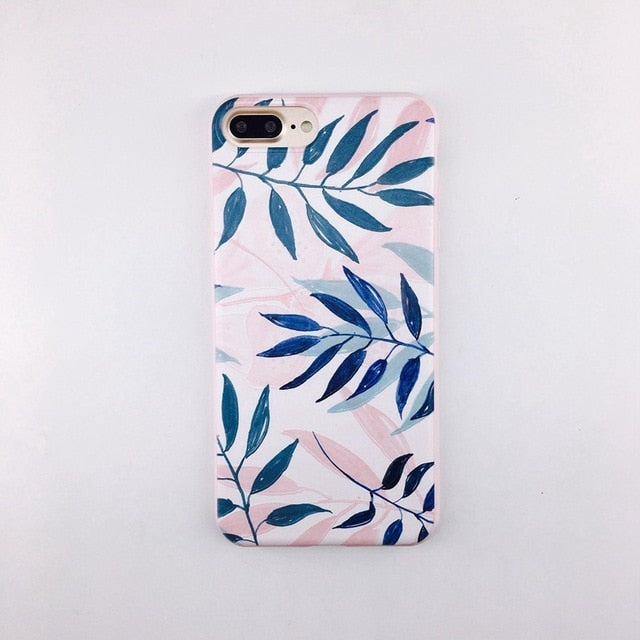Candy Color Leaf Print Phone Case