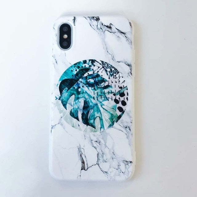 Candy Color Leaf Print Phone Case