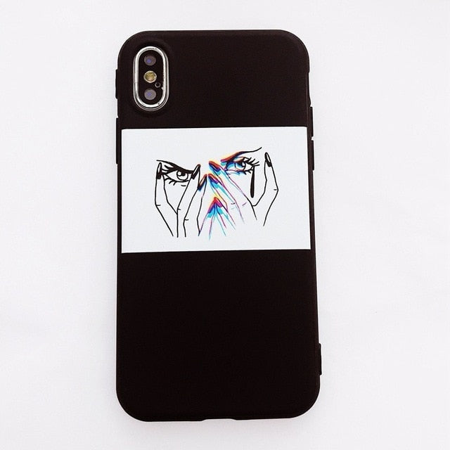 Candy Color Leaf Print Phone Case