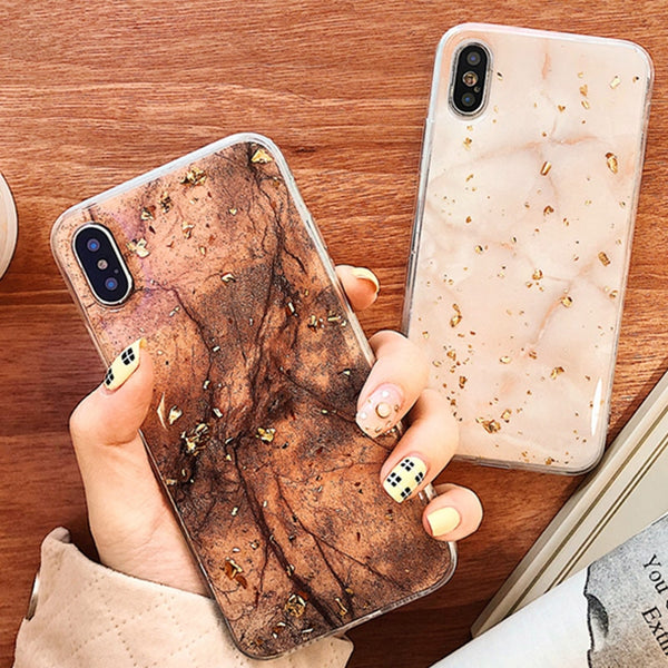 Luxury Gold Foil Bling Marble Phone Cases